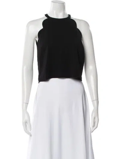 Pre-owned A.l.c Crew Neck Sleeveless Crop Top In Black