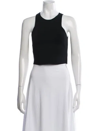 Pre-owned A.l.c Crew Neck Sleeveless Crop Top In Black