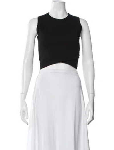 Pre-owned A.l.c Crew Neck Sleeveless Crop Top In Black