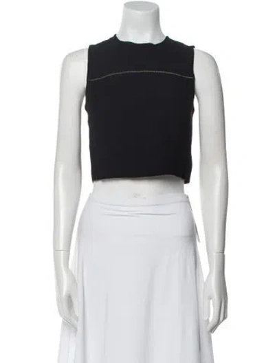 Pre-owned A.l.c Crew Neck Sleeveless Crop Top In Blue
