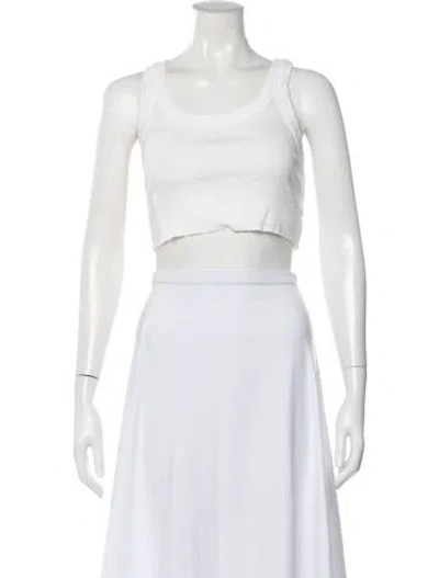 Pre-owned A.l.c Crew Neck Sleeveless Crop Top In Brown