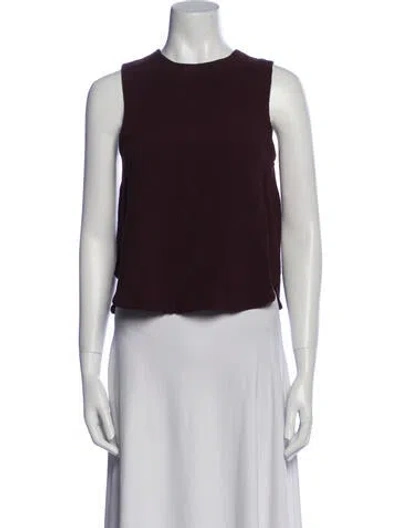 Pre-owned A.l.c Crew Neck Sleeveless Crop Top In Burgundy