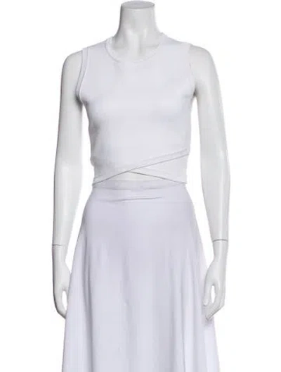 Pre-owned A.l.c Crew Neck Sleeveless Crop Top In Gray