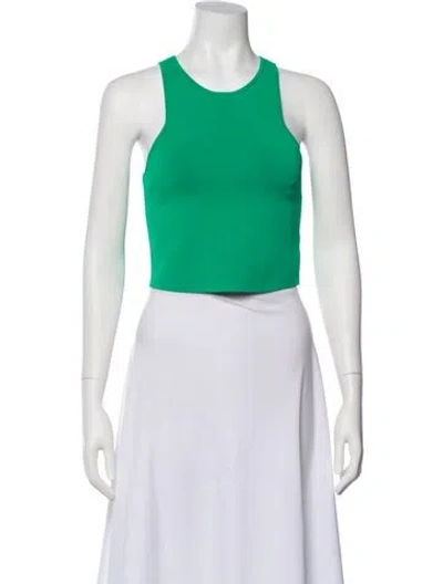 Pre-owned A.l.c Crew Neck Sleeveless Crop Top In Green