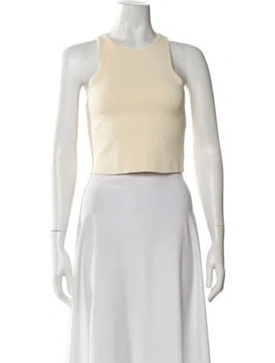 Pre-owned A.l.c Crew Neck Sleeveless Crop Top In Neutral