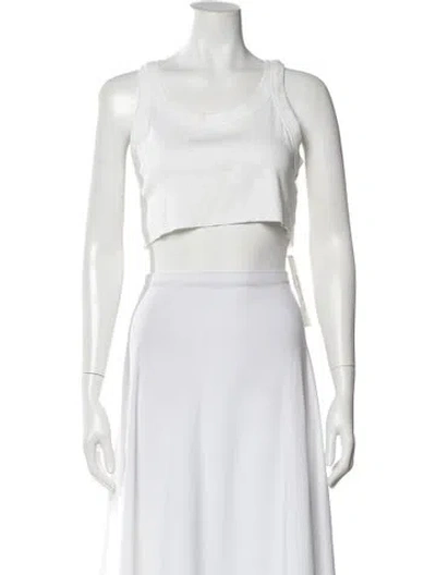 Pre-owned A.l.c Crew Neck Sleeveless Crop Top In Neutral