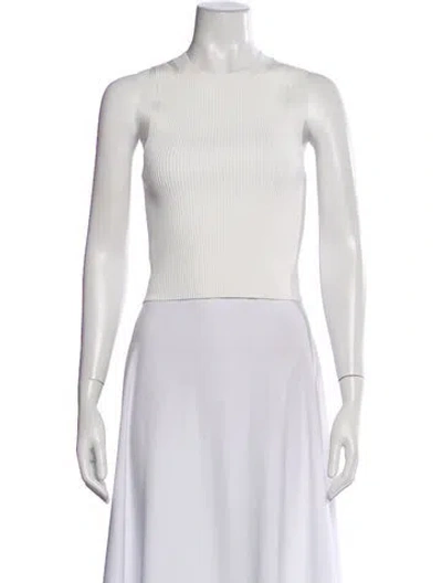 Pre-owned A.l.c Crew Neck Sleeveless Crop Top In Neutral
