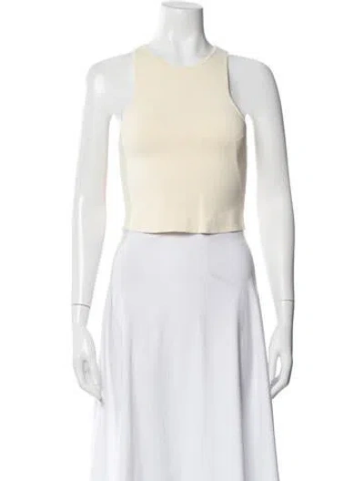 Pre-owned A.l.c Crew Neck Sleeveless Crop Top In Neutral