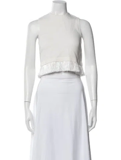 Pre-owned A.l.c Crew Neck Sleeveless Crop Top In Neutral