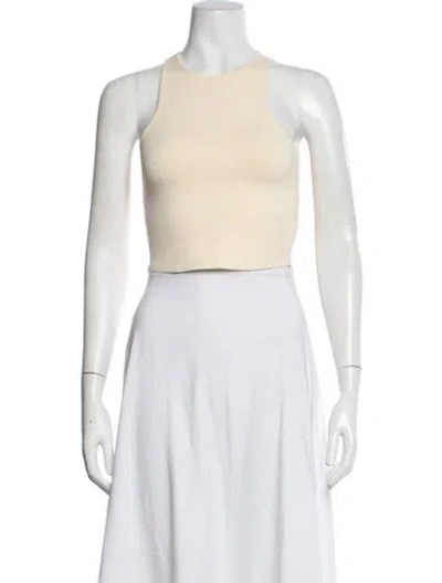 Pre-owned A.l.c Crew Neck Sleeveless Crop Top In Neutral