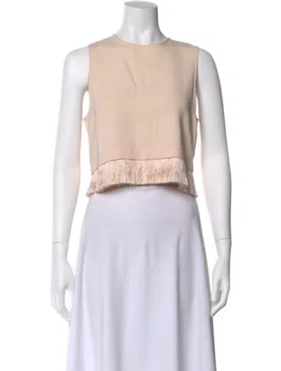 Pre-owned A.l.c Crew Neck Sleeveless Crop Top In Pink
