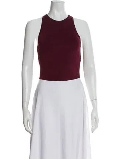 Pre-owned A.l.c Crew Neck Sleeveless Crop Top W/ Tags In Burgundy