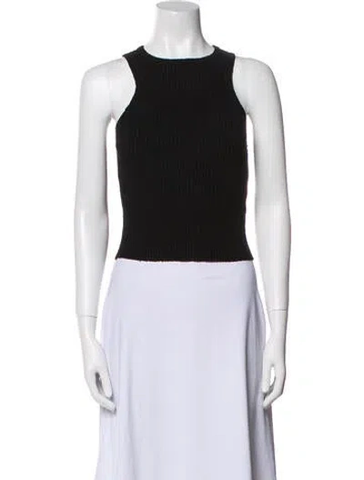 Pre-owned A.l.c Crew Neck Sleeveless Crop Top In White