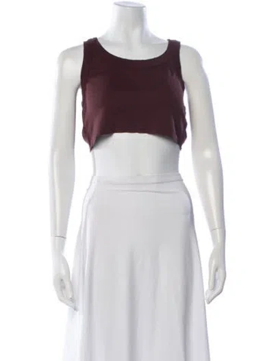 Pre-owned A.l.c Crew Neck Sleeveless Crop Top In White