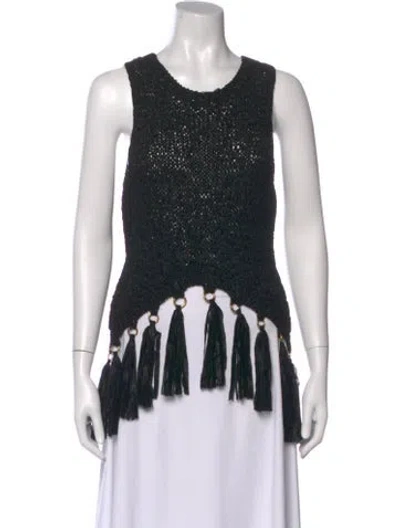Pre-owned A.l.c Crew Neck Sleeveless Top In Black
