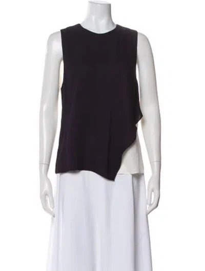 Pre-owned A.l.c Crew Neck Sleeveless Top In Black