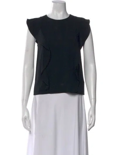 Pre-owned A.l.c Crew Neck Sleeveless Top In Black