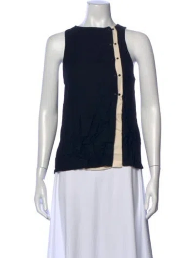Pre-owned A.l.c Crew Neck Sleeveless Top In Black