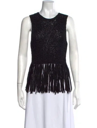 Pre-owned A.l.c Crew Neck Sleeveless Top In Black