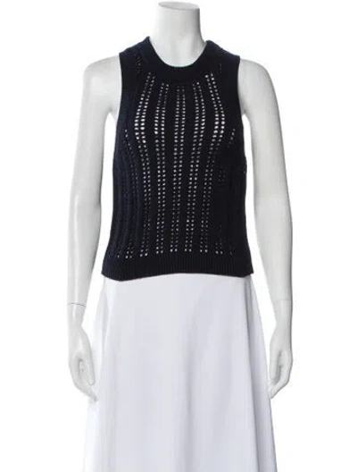 Pre-owned A.l.c Crew Neck Sleeveless Top In Blue