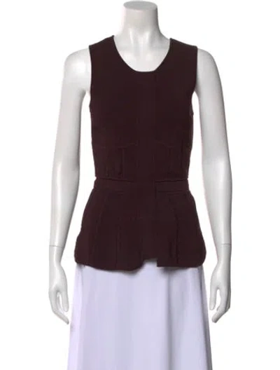 Pre-owned A.l.c Crew Neck Sleeveless Top In Brown
