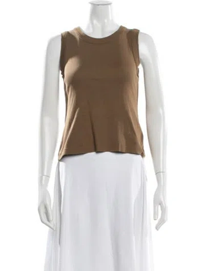 Pre-owned A.l.c Crew Neck Sleeveless Top In Brown