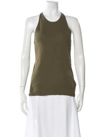 Pre-owned A.l.c Crew Neck Sleeveless Top In Green