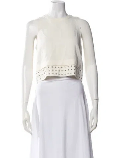 Pre-owned A.l.c Crew Neck Sleeveless Top In White