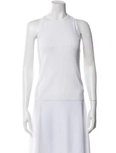 Pre-owned A.l.c Crew Neck Sleeveless Top In White
