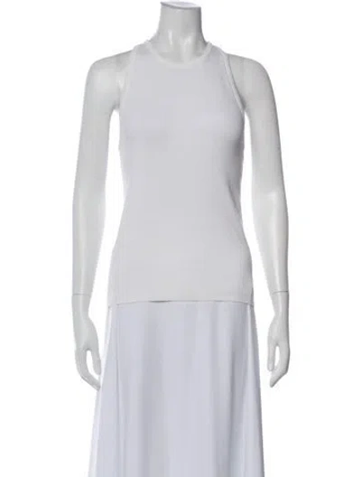 Pre-owned A.l.c Crew Neck Sleeveless Top In White