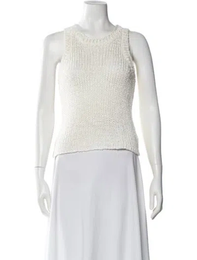 Pre-owned A.l.c Crew Neck Sleeveless Top In White