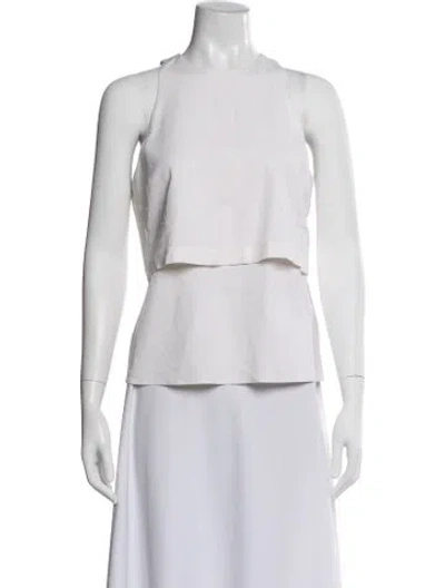Pre-owned A.l.c Crew Neck Sleeveless Top In White