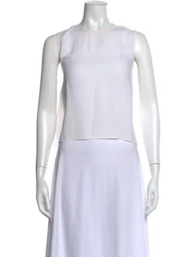 Pre-owned A.l.c Crew Neck Sleeveless Top In White