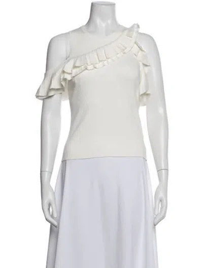 Pre-owned A.l.c Crew Neck Sleeveless Top In White