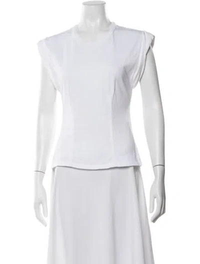 Pre-owned A.l.c Crew Neck Sleeveless Top In White