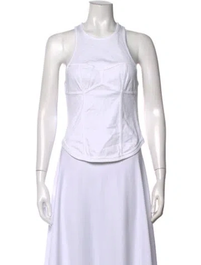 Pre-owned A.l.c Crew Neck Sleeveless Top In White