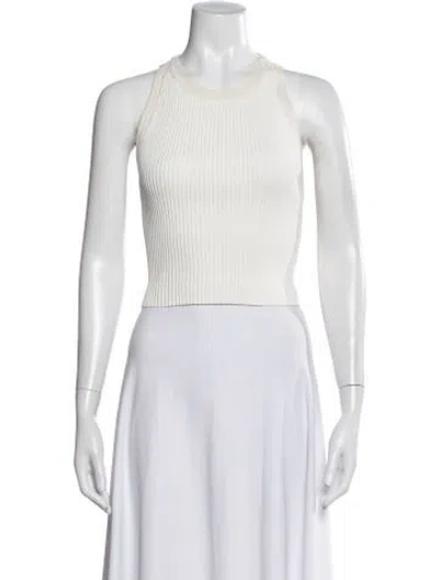Pre-owned A.l.c Crew Neck Sleeveless Top In White