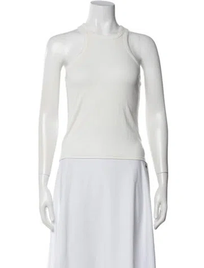 Pre-owned A.l.c Crew Neck Sleeveless Top In White