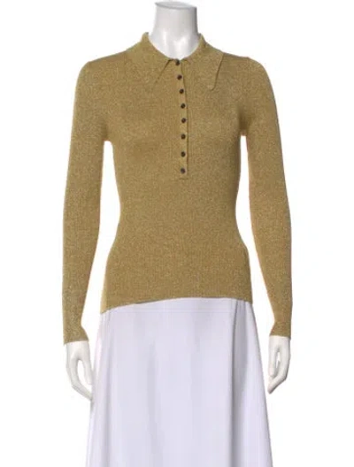 Pre-owned A.l.c Crew Neck Sweater In Gold