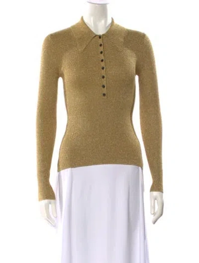 Pre-owned A.l.c Crew Neck Sweater In Gold