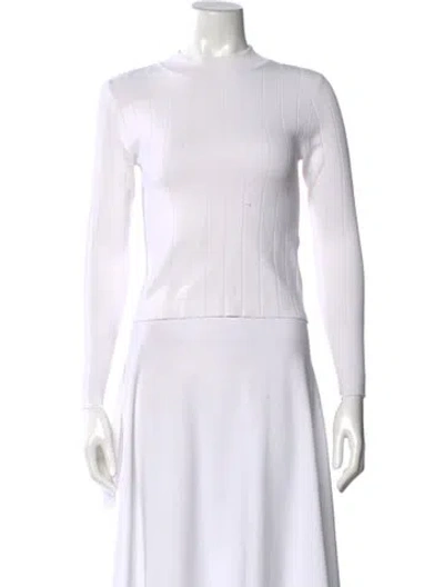 Pre-owned A.l.c Crew Neck Sweater In White