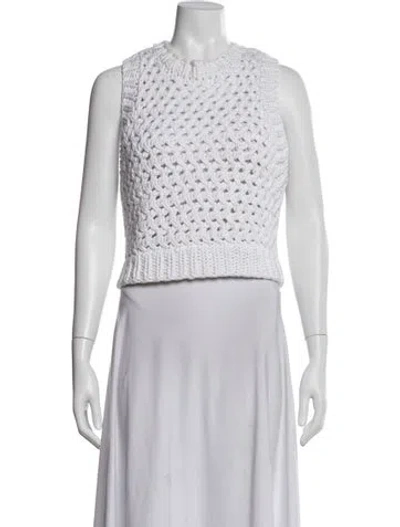 Pre-owned A.l.c Crew Neck Sweater In White