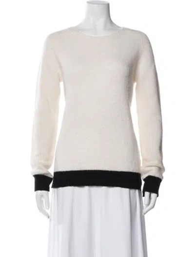 Pre-owned A.l.c Crew Neck Sweater In White