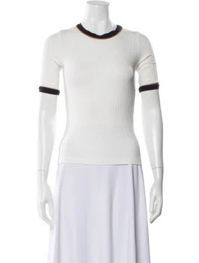 Pre-owned A.l.c Crew Neck Sweater In White