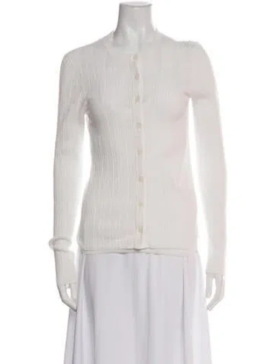 Pre-owned A.l.c Crew Neck Sweater In White