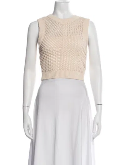 Pre-owned A.l.c Crew Neck Sweater In White