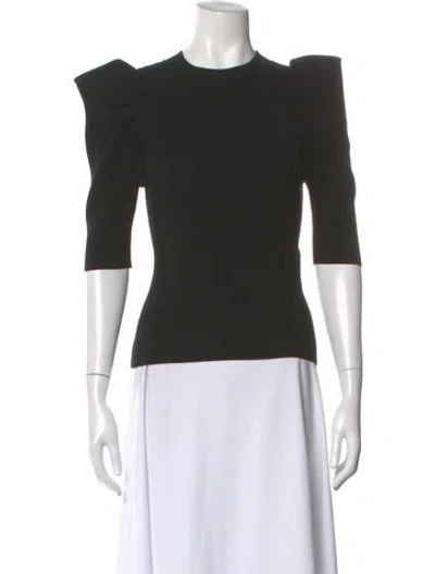 Pre-owned A.l.c Crew Neck Three-quarter Sleeve Top In Black