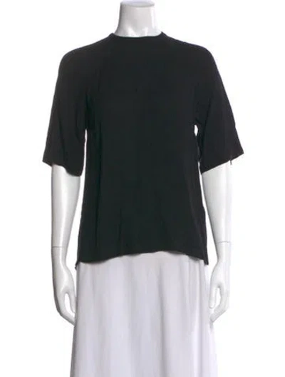 Pre-owned A.l.c Crew Neck Three-quarter Sleeve Top In Black