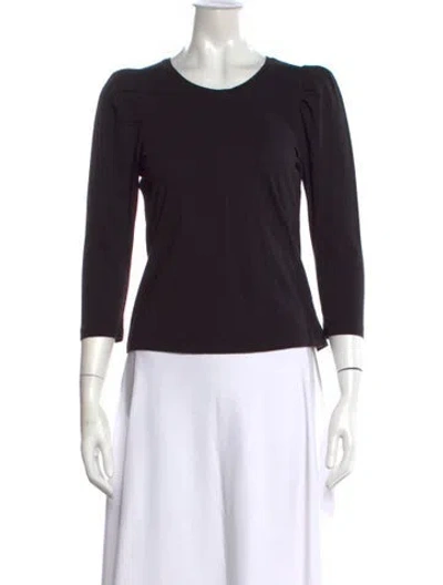 Pre-owned A.l.c Crew Neck Three-quarter Sleeve Top In Black