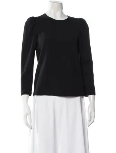 Pre-owned A.l.c Crew Neck Three-quarter Sleeve Top In Black